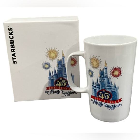 Starbucks Collectible Magic Kingdom 45th Anniversary Mug  White NIB - Picture 1 of 8